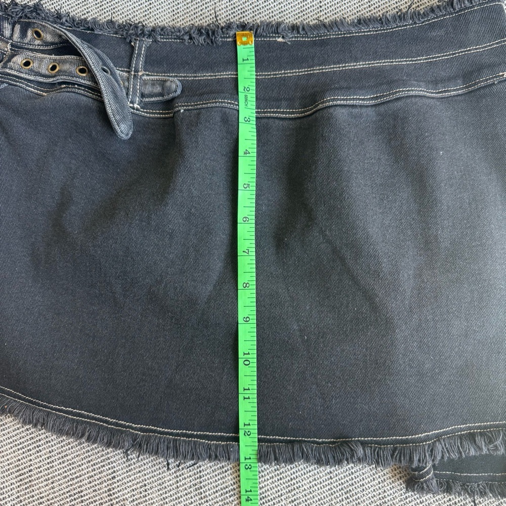 Outcast Black Wynn Denim Mini Skirt with Buckle Details and One Pocket NWT - Picture 11 of 15